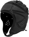 GOHASPW Rugby Helmet Football Headguard Black Soft Shell Helmet Soccer Headgear