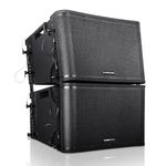 Sound Town ZETHUS Pair of 12” Powered 2-Way Line Array Loudspeaker System with Two Titanium Compression Drivers, Onboard DSP, for Live Sound, Club, Bar, Restaurant, and School, Black (ZS-112BPW-PAIR)