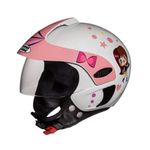 Studds Marshall D1 Open Face KIDS Helmet (Girl's, White Pink, XS)
