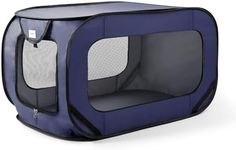 Love's cabin 36in Portable Large Dog Bed - Pop Up Dog Kennel, Indoor Outdoor Crate for Pets, Portable Car Seat Kennel, Cat Bed Collection, Dark Blue