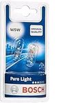 Bosch W5W (501) Pure Light Car Light Bulbs - 12 V 5 W W2,1x9,5d - 2 Bulbs