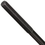 Carbon Steel Rod, Ends Threaded Equally, Black Oxide Finish, 1/2"-13 Threads, 12" Length, 1-1/2" Threaded Lengths, Made in US (Pack of 2)