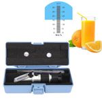 Brix Refractometer,Brix Meter,0-90% Refractometer Brix Tester Aluminum Concentration Meter Portable Hand Held Sugar Content Measurement Refractometer Tester for Automatic Temperature Compensation