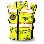 KwikSafety - Charlotte, NC - UNCLE WILLY’S WALL Safety Vest [10 POCKETS] Class 2 ANSI OSHA High Visibility Reflective Camo Heavy Duty Mesh HiVis Construction Work HiViz Men/Yellow Black 2XL