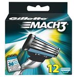 Gillette Mach 3 Manual Shaving Razor Blades - 12s Pack (Cartridge)