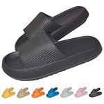 HIDARLING Cloud Sliders Women Men Non-Slip Sliders Slippers Pool Sliders (Black, adult, women, numeric_7, numeric_range, uk_footwear_size_system, numeric_7_point_5, medium)