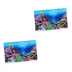 BESPORTBLE 2pcs Wall Sticker Paper Fish Tank Background 10 Gallon Decals Sticker Pictures Fish Wallpaper Underwater Wallpaper Aquarium Sticker Wallpaper Adhesive 3D Accessories The Sea Coral