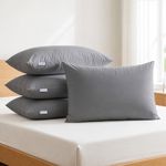 MY ARMOR Height Adjustable Microfiber Pillows Set of 4 for Sleeping, 41x61 cm |6 Months Warranty| Without Cover, Grey