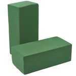 NKB Traders Floral Foam Brick for Flower Basket, Wedding Bouquet Artificial Flower Arrangement - (Green, 10 cm x 8 cm x 22 cm),Artificial Flora (Pack of 2)