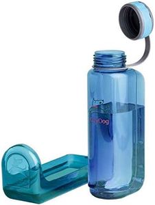 OllyDog OllyBottle, Dog Water Bottle, Pet Water Dispenser with Detachable Bowl, Pet Accessories for Outdoor Walking, Hiking, Travel (1L, Ocean)