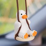 Lovely Swinging Duck Car Pendant, Cool Flying duck with swimming ringCar Rearview Mirror Hanging Ornament, Auto Interior and Home Decoration Accessories Birthday Gift for Family and friends