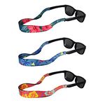 Ukes Kids Floating Neoprene Sunglass and Glasses Straps - Tropical Design Pack of 3 (Glasses Not Included)