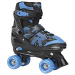 Roces Boys Quaddy 3.0 Boy Adjustable Roller Skates, boys, Adjustable children's roller skates, 550094, black-astro blue, 34/37