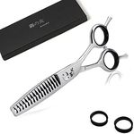 Hair Cutting Scissors Professional Sharp Thinning/Texturizing Shears 6” Hairdressing Scissors for Women Men Japanese Stainless Steel with Fine Adjustment Screw