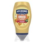 Hellmann's Cheese Flavour Sauce Condiment 100% recyclable bottle a gluten free cheese sauce suitable for vegetarians 250 ml