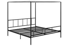 Novogratz Marion Metal Canopy Bed Frame, King, Black