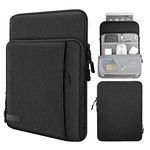 MoKo 9-11 Inch Tablet Sleeve Bag Carrying Case with Storage Pockets Fits New 11-inch iPad Pro M4/iPad Air M2 2024, iPad Air 5/4 10.9, iPad Pro 11, iPad 10/9/8th 10.9/10.2, Tab S8/S9 11,Black & Gray