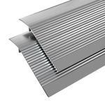 Aluminum Floor Transition Threshold Strip,2pcs Set Doorway Edge Trim Suitable for Threshold Height Less Than 1.6 InchThreshold Ramps for Doorways, Wheelchairs, Door/Tile/Threshold Reducer (Silver)