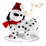 Gfilay Twerking Dog Toy - Singing and Dancing Christmas Decorations Plush Puppy with Santa Claus Outfit, Soft and Cute Stuffed Animal for Kids and Lovers