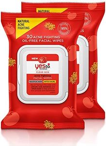 Yes To Tomatoes Clear Skin Acne Fighting Facial Wipes, Acne Prone Skin + Helps Control Oil + Salicylic Acid + 95% Natural Ingredients, 30 Count (Pack of 2)