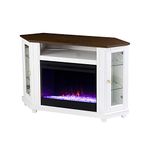 SEI Furniture Dilvon Color Changing Fireplace w/ Media Storage, White/Brown