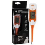 Premium Pet Thermometer For Animal Owners of Dogs Cats Horses Flexible Digital Temperature Probe Includes Vets Veterinary Hobdays Chart - Ideal for Pet First Aid Kit