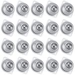 SHEUTSAN 20pcs 1" Silver Roller Ball Transfer Bearings Carbon Steel Round Swivel Ball Transfer Unit Universal Wheels for Conveyor Roller Stand Transmission