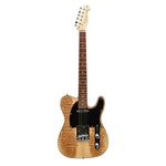 Fazley FTL218NTAB Electric Guitar - Ash Burl - Natural Look - Beginners Guitar - 42 Inches Full Size - Basswood