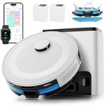 Lefent M2 Plus Robot Vacuum and Mop Combo,190° PSD Obstacle Avoidance,LIDAR Navigation,40-Day Capacity,HEPA Bagless Self Empty Base,Perfect for Pet Hair,140 Min Runtime, WiFi/App/Alexa