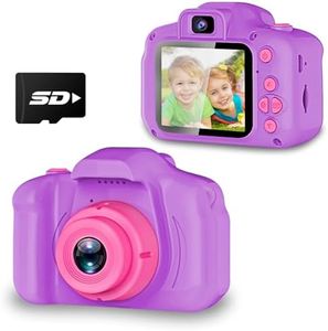 Seckton Upgrade Kids Selfie Camera, Christmas Birthday Gifts for Girls Age 3-9, HD Digital Video Cameras for Toddler, Portable Toy for 3 4 5 6 7 8 Year Old Girl with 32GB SD Card-Purple