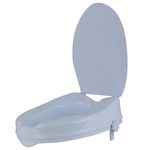 Entros 2" Toilet Commode Seat Raiser Elevator Extension with lid cover |Universally fits to all| for Handicap, Knee Patients, Old Senior Citizen | Easy to Use, Clean & Install (2 Inches With Lid-C)