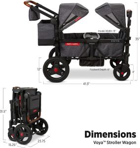 Radio Flyer Voya Stroller Wagon – Convertible Kids Push Pull Cart