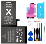 EFAITHFIX 4600mAh Upgraded Replacement Battery Compatible with iPhone X, High Capacity New 0 Cycle A+ Battery Replacement for iPhone 10, for Model A1865, A1901, A1902 with Complete Repair Tool Kit