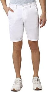 Peter England Men's Slim Fit Cotton Shorts (PESRMSLFO39347_White_30)