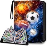 HESPLUS 900 Pockets Sports Card Binder, Sports Trading Cards Display Case with Sports Card Sleeves Card Holder Protectors Set for Football Baseball Basketball Soccer Sports Cards Collector Album