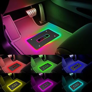 Car LED Lights for Floor Mats, Interior Car LED Strip Lights with App Control, Luminous Ambient Neon Car Lighting Kits, Universal Automotive Floor Mats (Plaid - USB, 4)