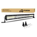 SKYWORLD 20 Inch Slim Light Bar 180W Spot Flood Combo Beam LED Driving Lights, 7D Work Light Fog Lamp Waterproof for 4x4 SUV ATV Truck Car Boat, 6000K White