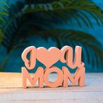 Nukkad Tales I Love U Mom Pink Showpiece for Home Décor Gift Item, Birthday Gift (7 x 4.50 inch)