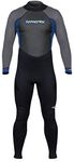 Hyperflex Women's and Men's 3mm Full Body Wetsuit – Surfing, Water Sports, Scuba Diving, Snorkeling - Comfort, Flexible and Anatomical Fit - and Adjustable Collar, Blue, L