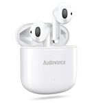 Audiovance Nature 301 Wireless Earbuds Bluetooth Headphones for iPhone & Android, Premium Sound, Clear Calls, Comfort Fit, Wireless Charging, Ear Buds Earphones for iPhone 16/15/14/13/12 etc. (White)