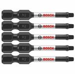 BOSCH ITSQ2205 5-Pack 2 in. Square #2 Impact Tough Screwdriving Power Bits