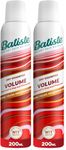 Batiste Dry Shampoo and Volume 200ml, Hair Benefits with Plumping Collagen, No Rinse Spray to Refresh Hair in Between Washes (Pack of 2)