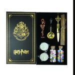 Red Square Wax Seal Stamp Kit, Harry Potter Wax Seal Kit with Hogwarts Wax Seal Stamp, Sealing Wax Beads, Candles, Wax Melting Spoon, Letter Opener (Stamp kit_03)