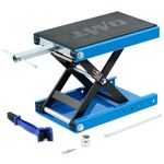 Orion Motor Tech Motorcycle Lift, 1100lb Motorcycle Scissor Lift Jack with Wide Deck T Handle 3/8" Socket, 500kg Motorcycle Center Stand with Chain Brush for ATV Dirt Bike Scooter Cruiser, Blue