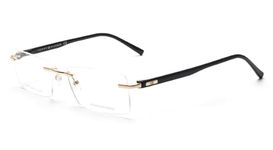 Tommy Hilfiger Men's Gold-Black Rimless Spectacles Frame
