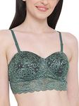 Clovia Women's Padded Underwired Full Cup Multiway Balconette Bra (BR2097R17_Green_38C)