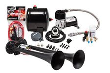 Kleinn Air Horns HK2-1 Black Complete Dual Truck Air Horn Package