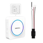 SINGCALL Wireless Doorbell Extender Convert Wired to Wireless for Existing Wired Doorbell Portable LED Receiver 32 Chimes & 0-100dB Volume Easy Install for Home/Garage/Apartment 1 Receiver 1 Extender