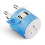 OREI South Africa, Botswana, Namibia Travel Plug Adapter with Dual USB - USA Input - Type M (U2U-10L), Will work with Cell Phones, Camera, Laptop, Tablets, iPad, iPhone