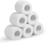 6 Rolls Cohesive Bandage, 5 cm x 4.5 m Yards Self Adherent Wrap Medical Tape Breathable Elastic Adhesive Bandage Athletic Sports Tape for Finger Ankle Wrist (White)